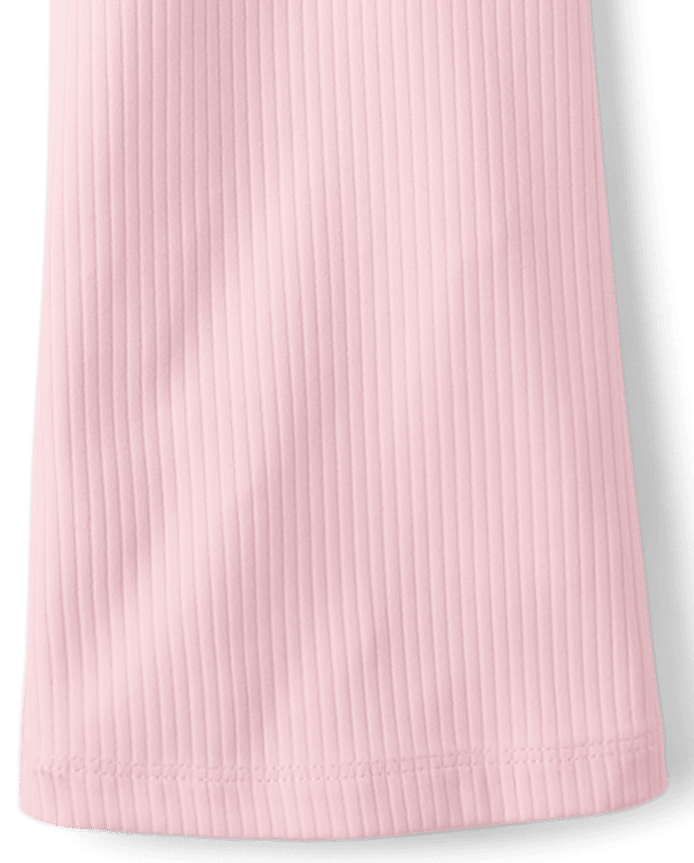 Girls Ribbed High Rise Flare Leggings