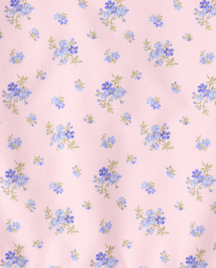 Girls Floral Off Shoulder Fleece Sweatshirt