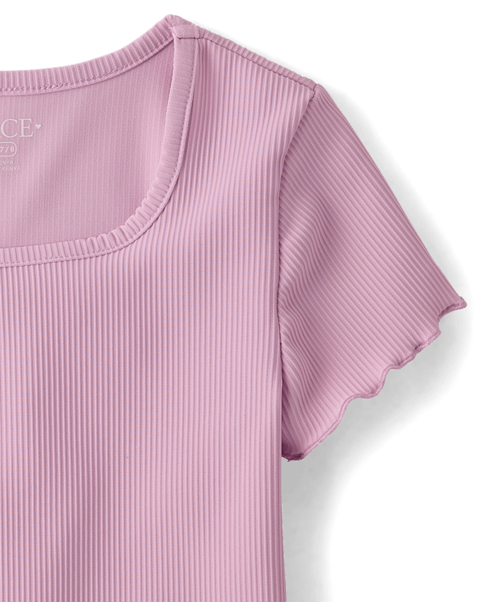 Girls Quick Dry Textured Ribbed Tee