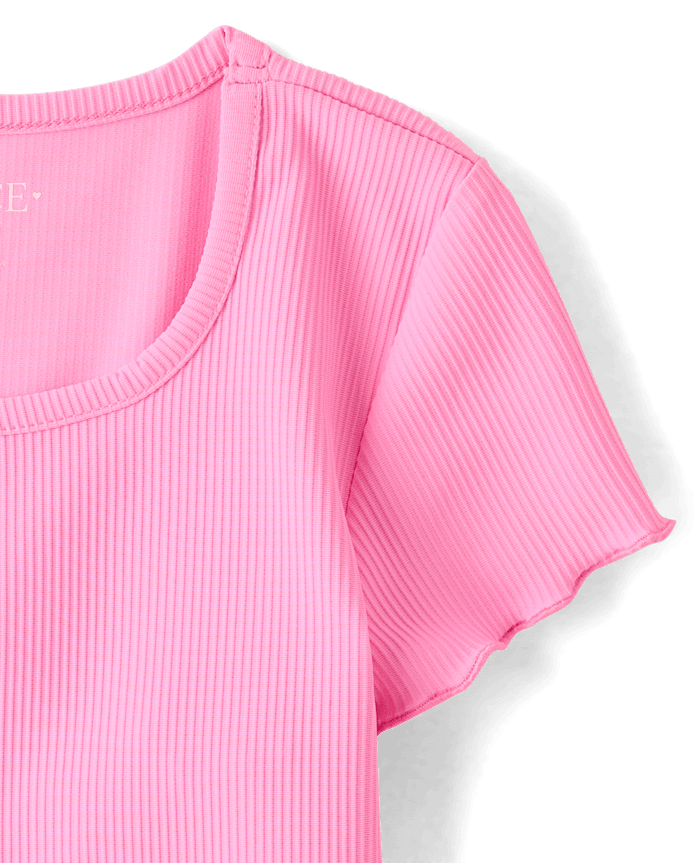 Girls Quick Dry Textured Ribbed Tee