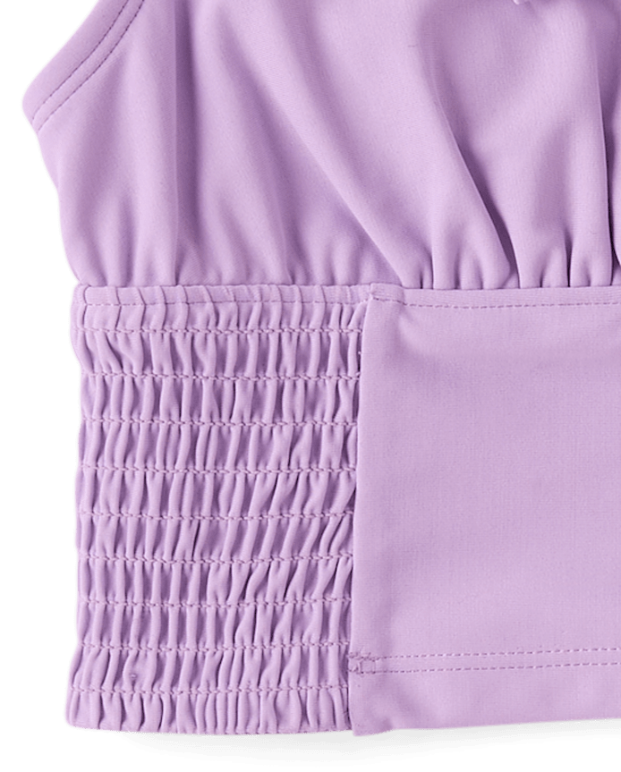 Tween Girls Smocked Longline Bikini Swimsuit