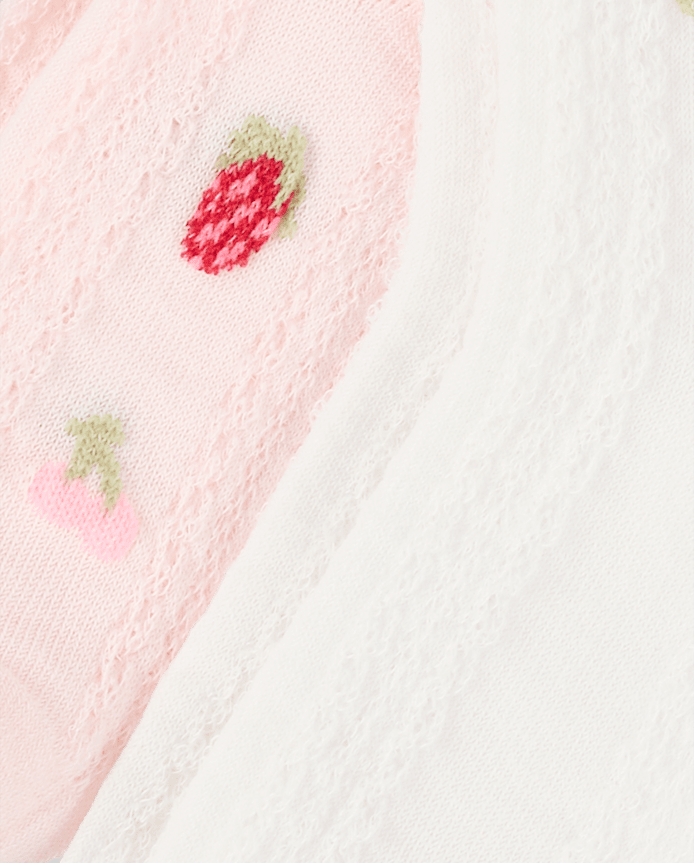 Girls Rosette Pointelle Midi Socks 2-Pack
