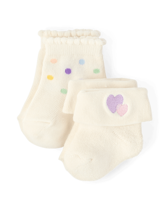 Baby Girls Embroidered Icon Midi Socks 6-Pack
