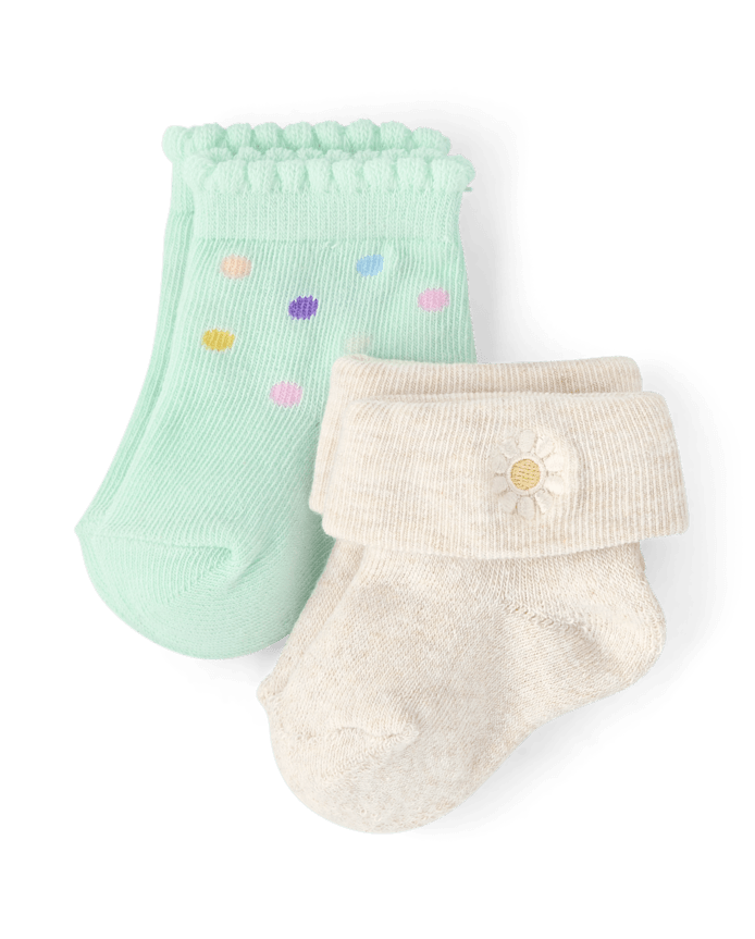 Baby Girls Embroidered Icon Midi Socks 6-Pack