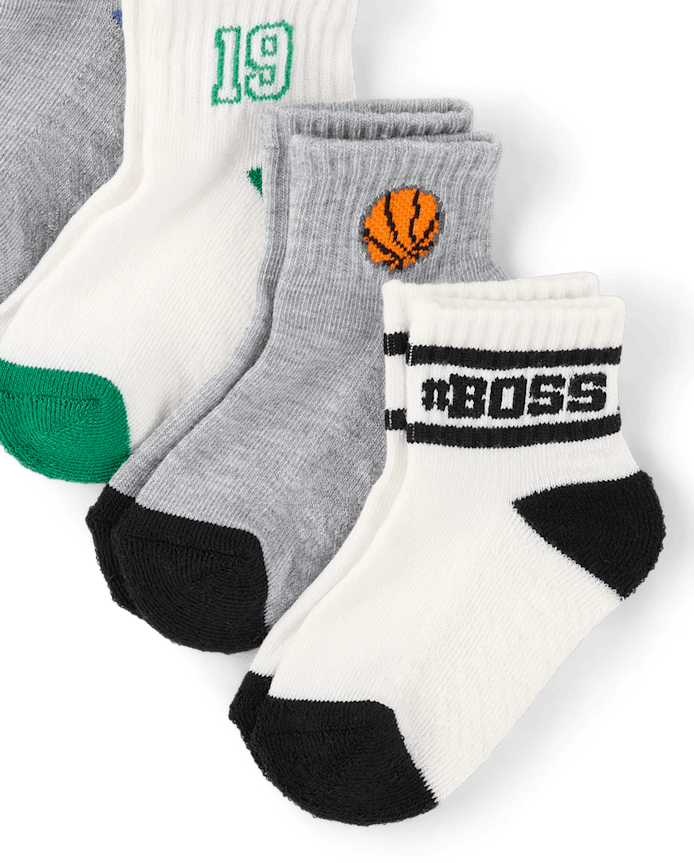 Toddler Boys Sports Cushioned Midi Socks 6-Pack