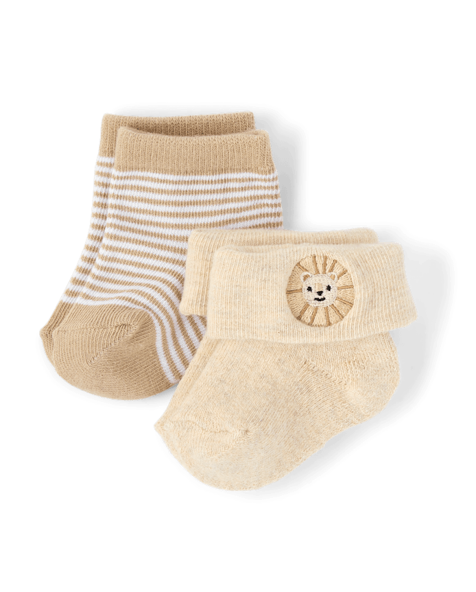 Baby Boys Animal Cushioned Turn Cuff Socks 6-Pack
