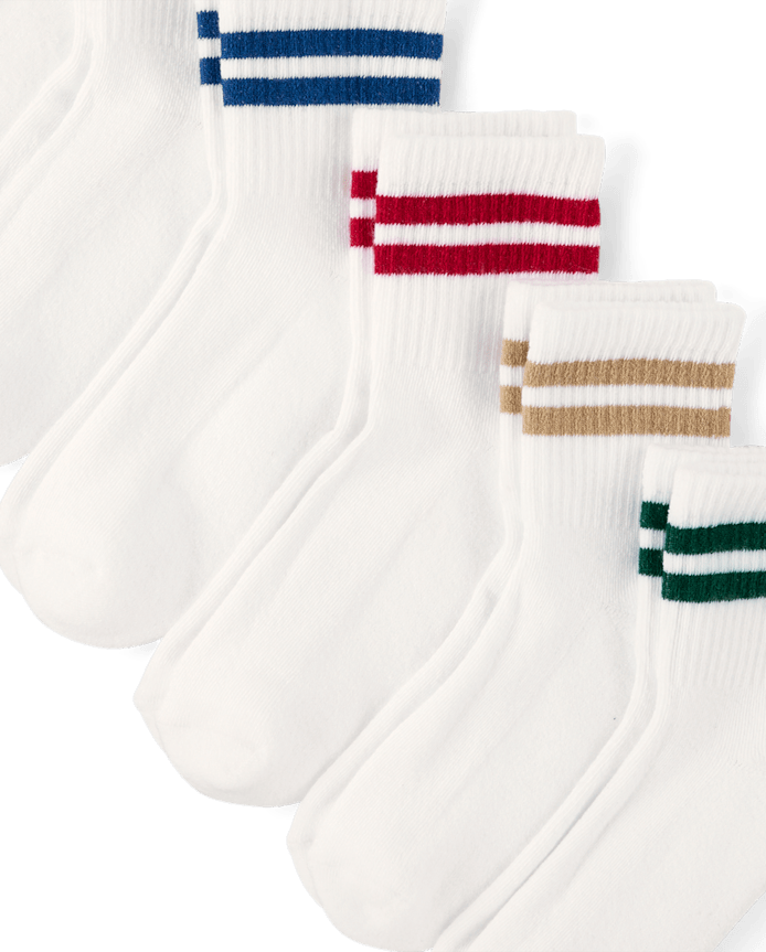 Boys Striped Cushioned Midi Socks 6-Pack