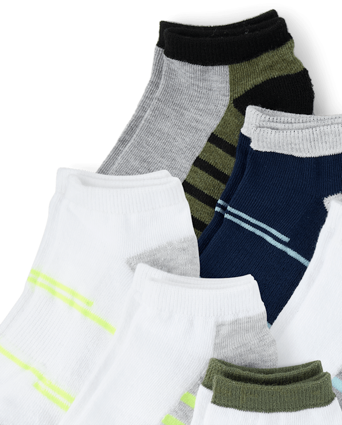 Boys Colorblock Cushioned Ankle Socks 10-Pack