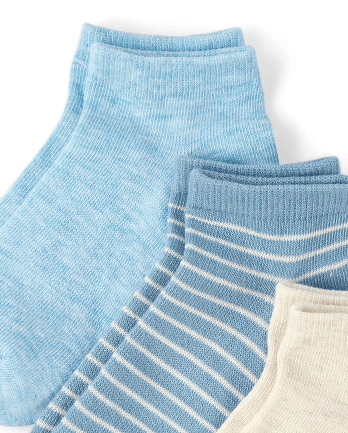 Boys Striped Ankle Socks 6-Pack