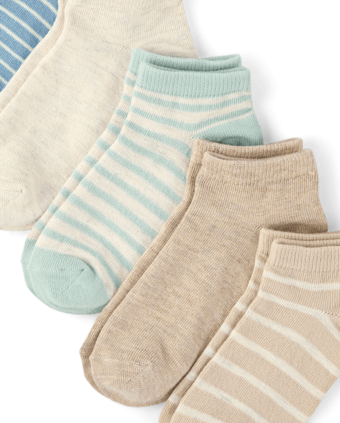 Boys Striped Ankle Socks 6-Pack