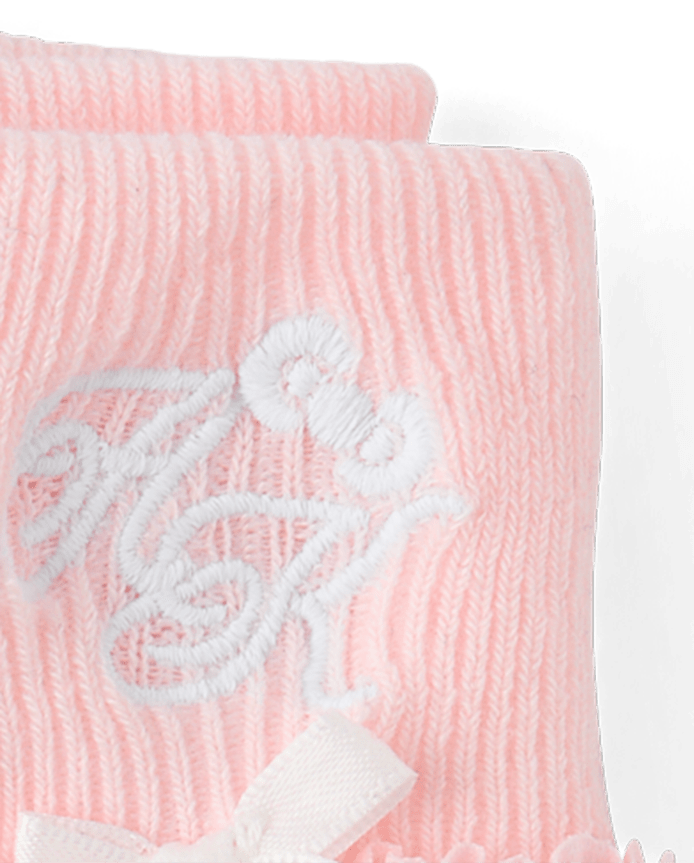 Chaussettes Hello Kitty® pour filles, brodées, à volants et revers ajouré, lot de 2