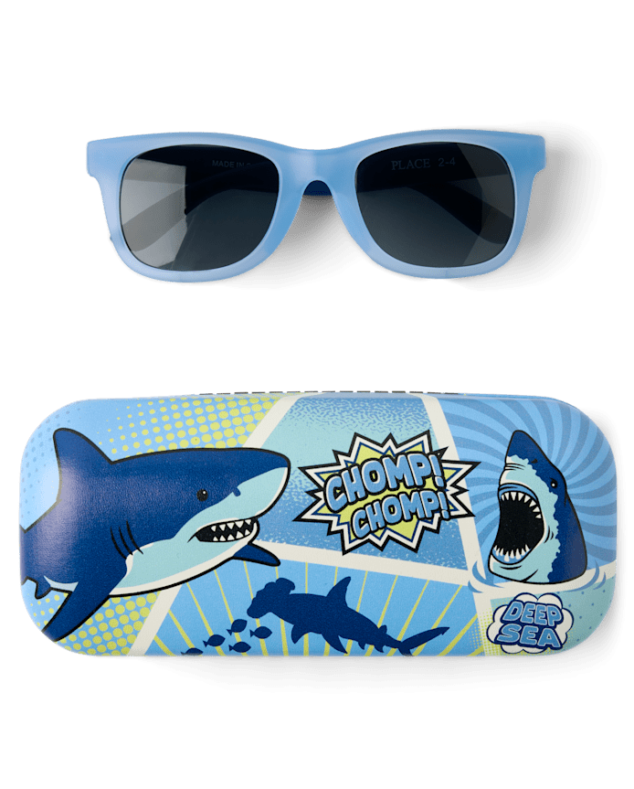 Toddler Boys Shark 2-Piece Sunglasses Set