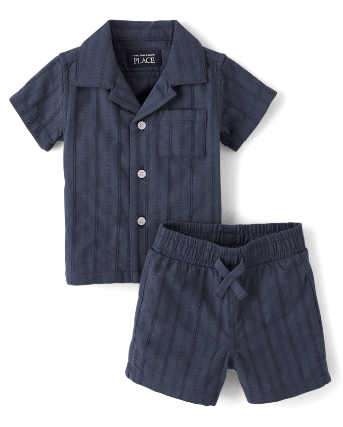 Baby Boys Textured 2-Piece Outfit Set