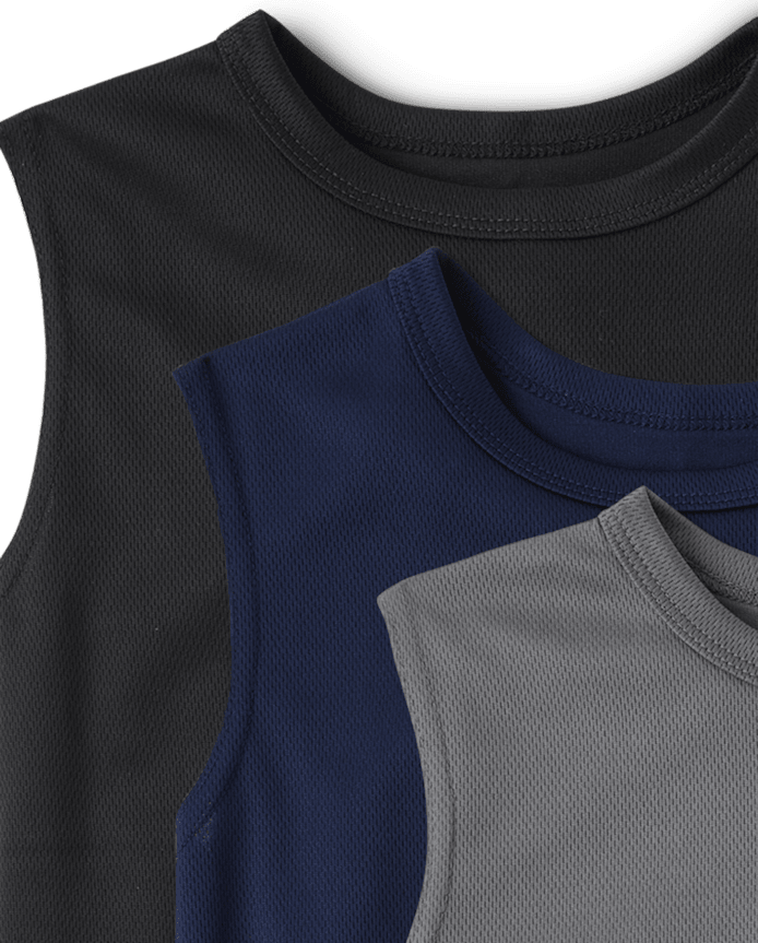Boys Quick Dry Mesh Muscle Tank Top 3-Pack