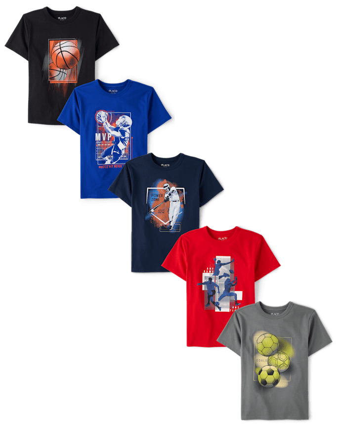 Boys Sports Graphic Tee 5-Pack