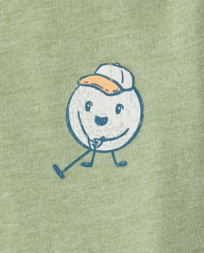 Baby And Toddler Boys Mini Golf World Front Back Graphic Tee