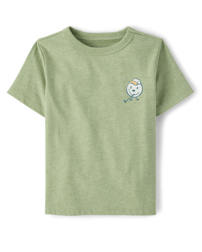 Baby And Toddler Boys Mini Golf World Front Back Graphic Tee