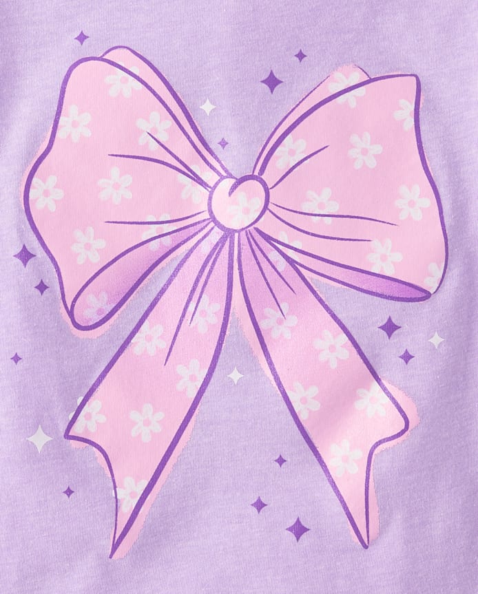 Baby And Toddler Girls Bow Graphic Tee 5-Pack