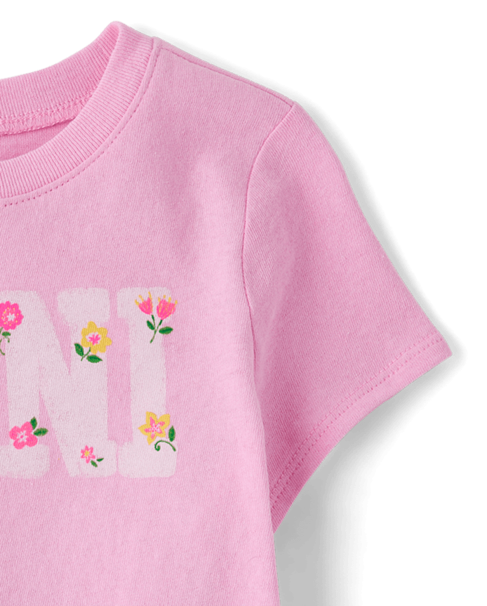 Baby And Toddler Girls Mommy Me Floral Mini Graphic Tee