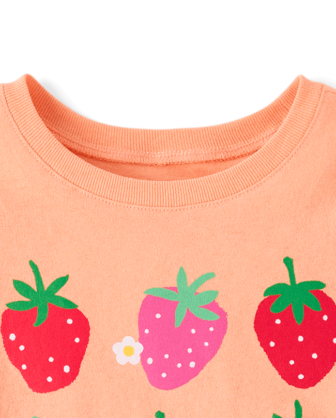 Baby And Toddler Girls Strawberries Graphic Tee