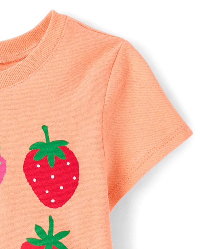 Baby And Toddler Girls Strawberries Graphic Tee