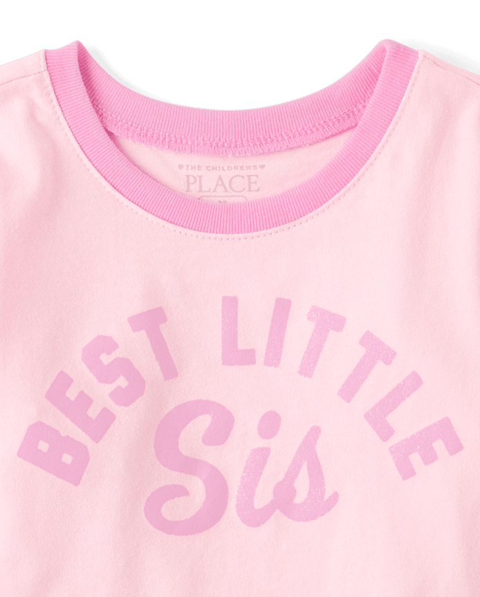 Baby And Toddler Girls Best Little Sis Graphic Ringer Tee