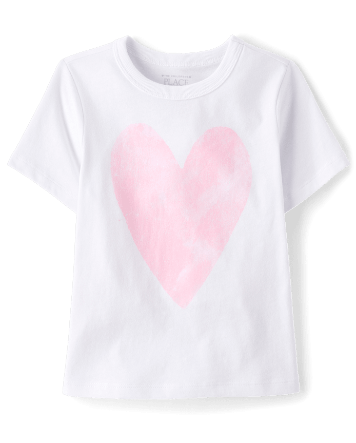 Baby And Toddler Girls Marled Heart Relaxed Graphic Tee