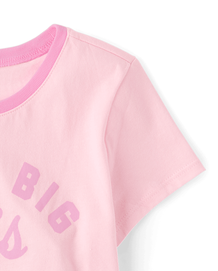 Girls Best Big Sis Graphic Ringer Tee