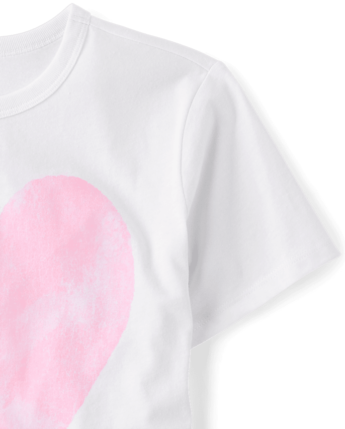 Girls Marled Heart Oversized Graphic Tee
