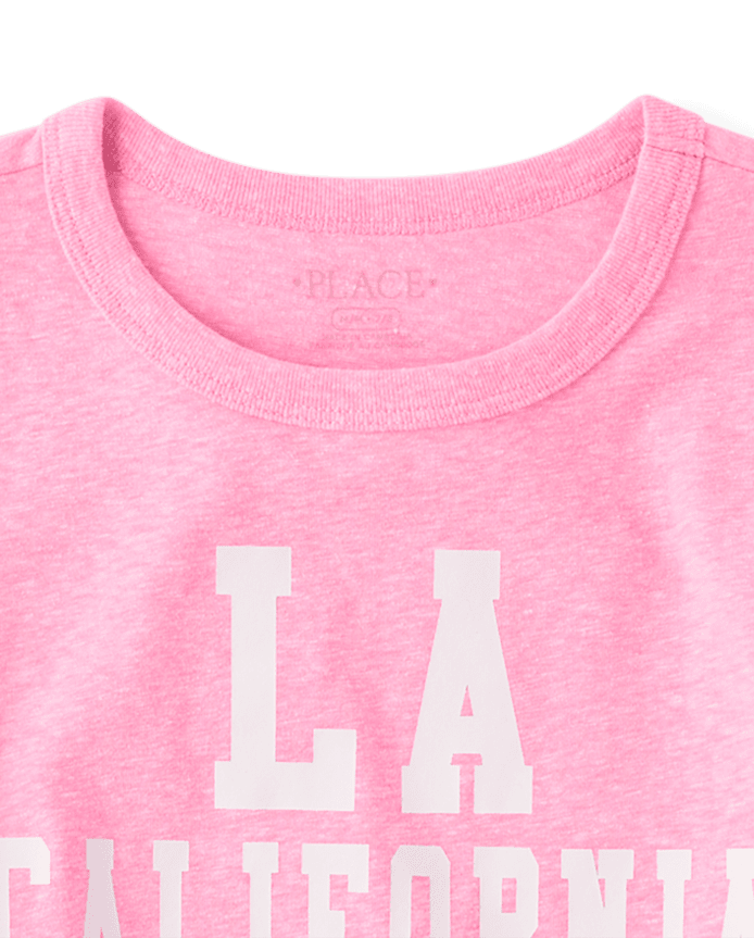 Girls Marled LA California Vibes Oversized Graphic Tee