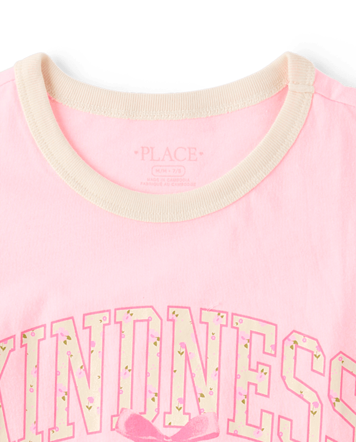 Girls Floral Kindness Relaxed Graphic Tee