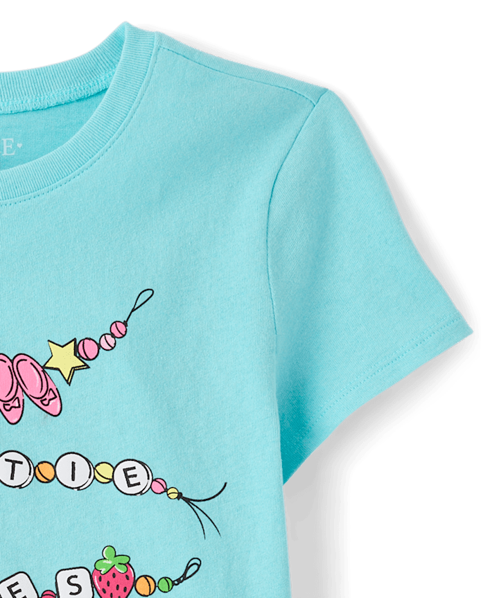 Girls Charm Bracelet Graphic Tee