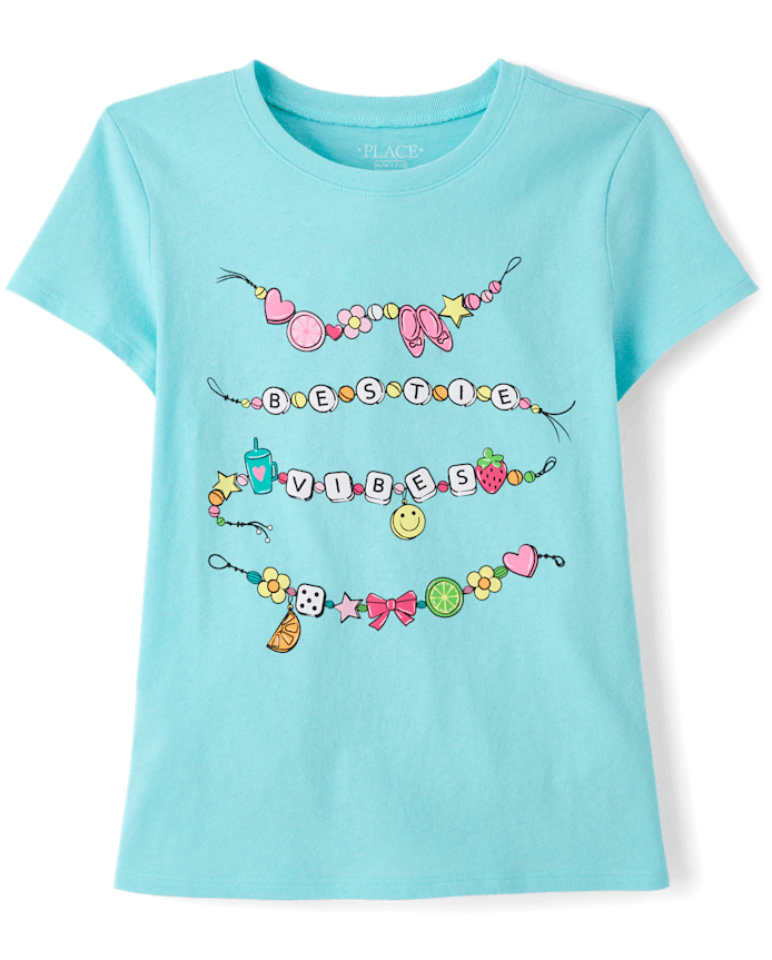 Girls Charm Bracelet Graphic Tee