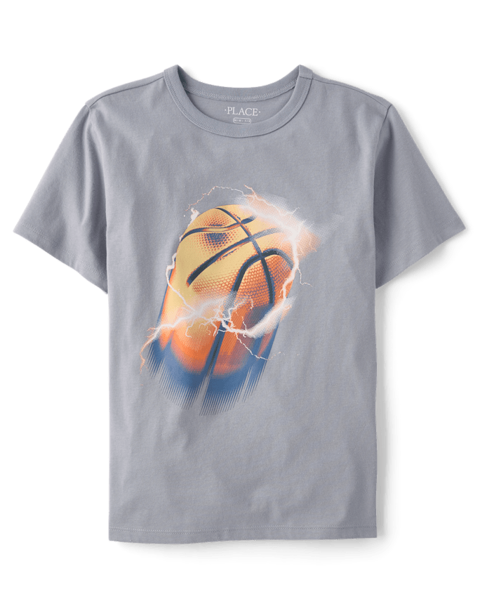 Boys Basketball Lightning Graphic Tee