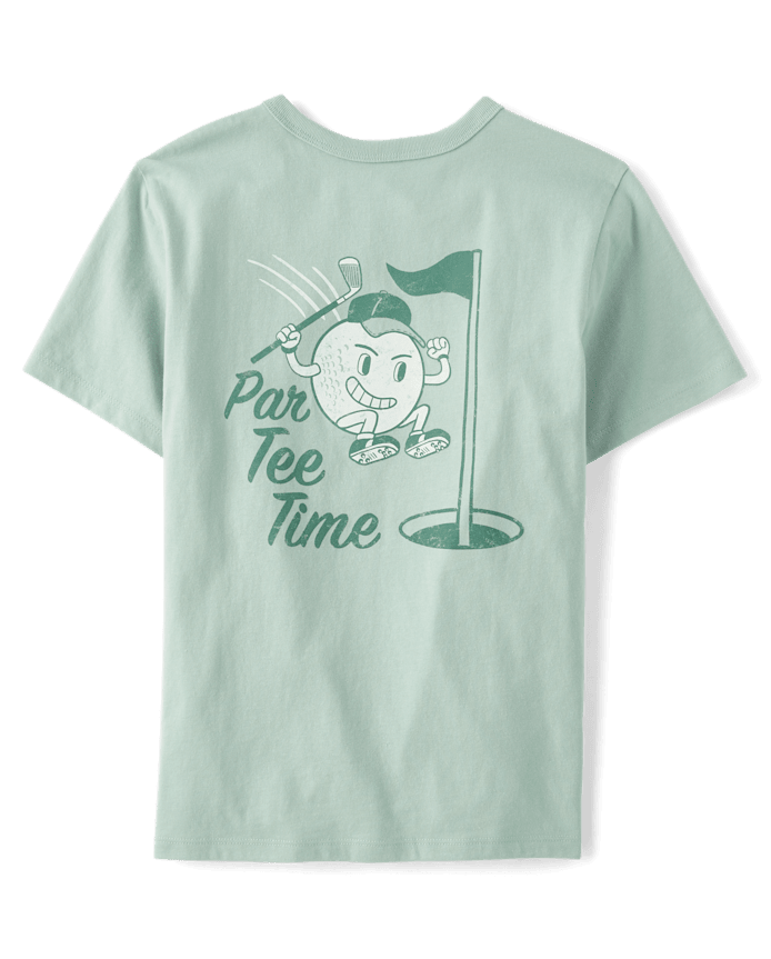 Boys Golf Tee Time Front And Back Graphic