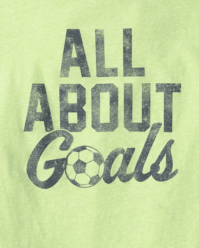 Boys Marled All About Goals Soccer Graphic Tee