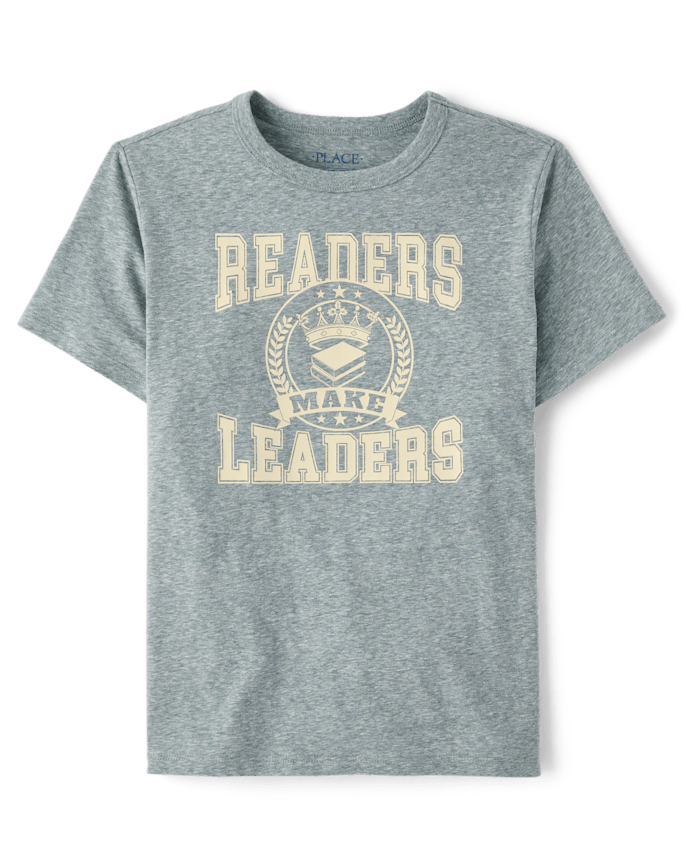 Boys Marled Readers Make Leaders Graphic Tee