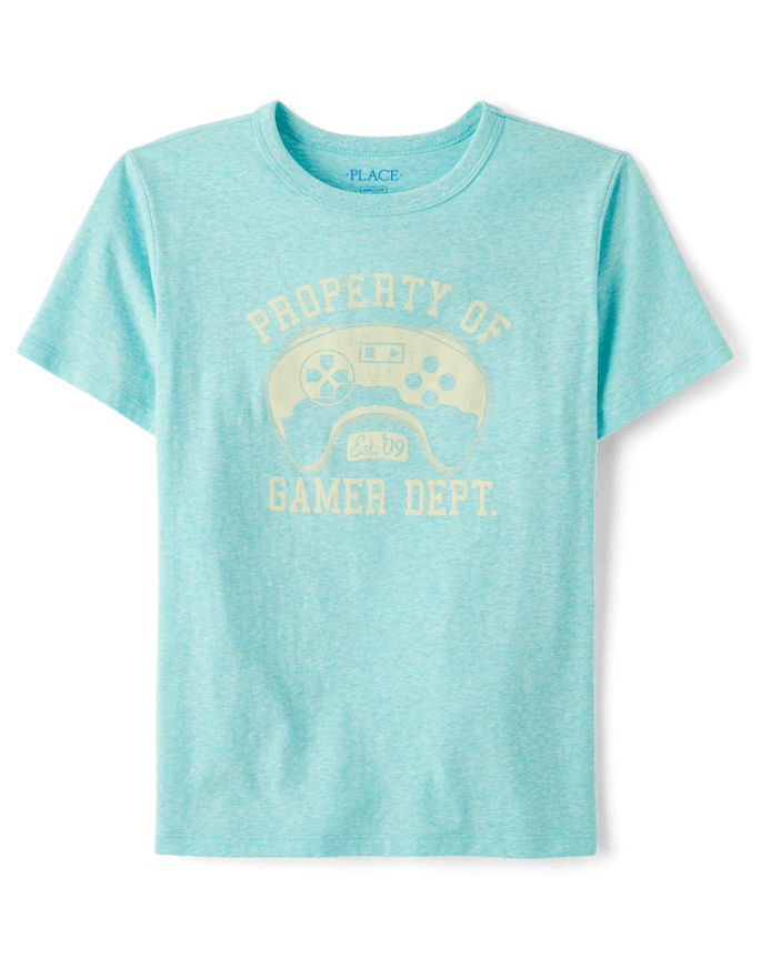 Boys Marled Property Of Gamer Dept. Graphic Tee