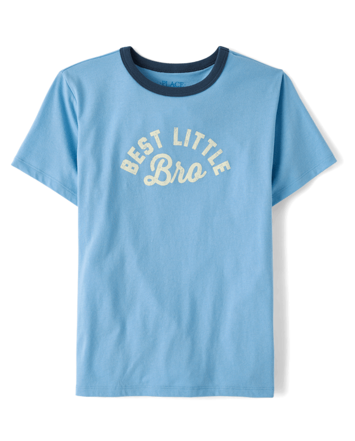Boys Best Little Bro Graphic Ringer Tee