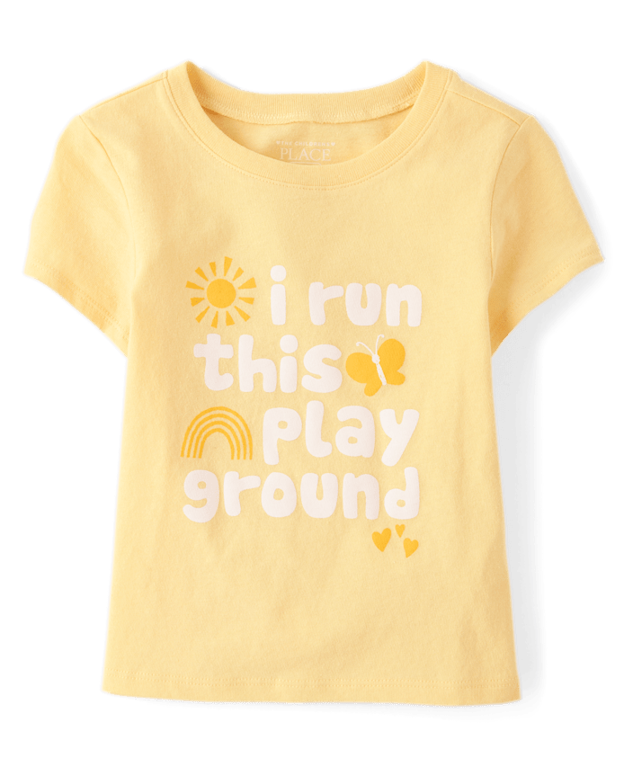Baby And Toddler Girls I Run This Play Ground Graphic Tee