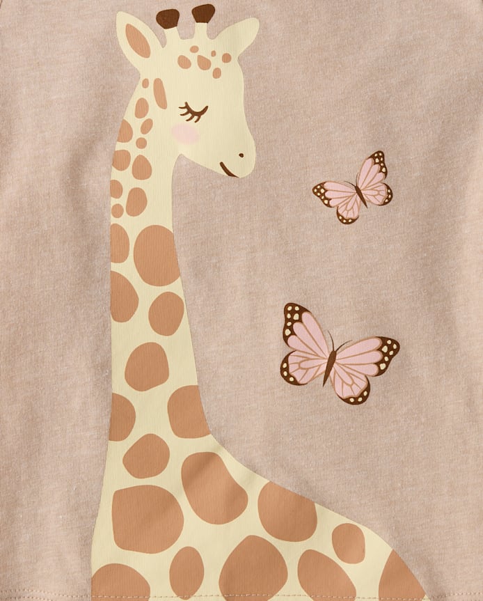 Baby And Toddler Girls Giraffe Graphic Tee