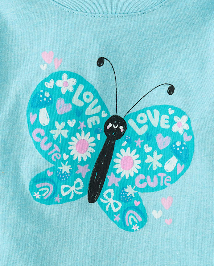 Baby And Toddler Girls Butterfly Graphic Tee