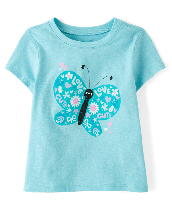 Baby And Toddler Girls Butterfly Graphic Tee