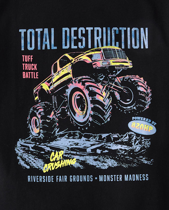 Boys Total Destruction Monster Truck Graphic Tee