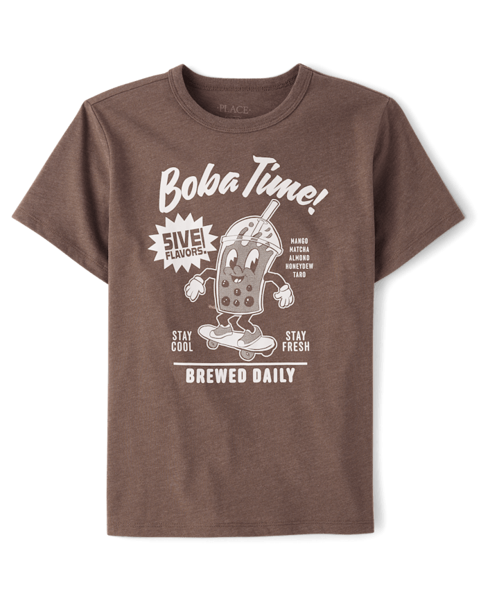 Boys Boba Time Graphic Tee