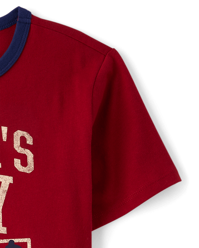 Boys Mama's Boy No Cap Graphic Ringer Tee