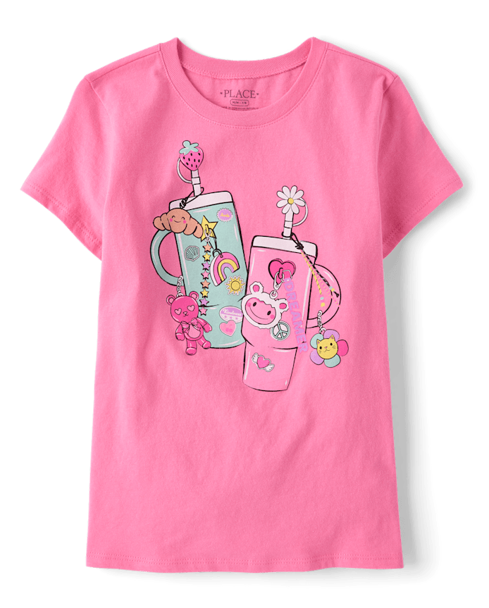 Girls Water Bottles Graphic Tee