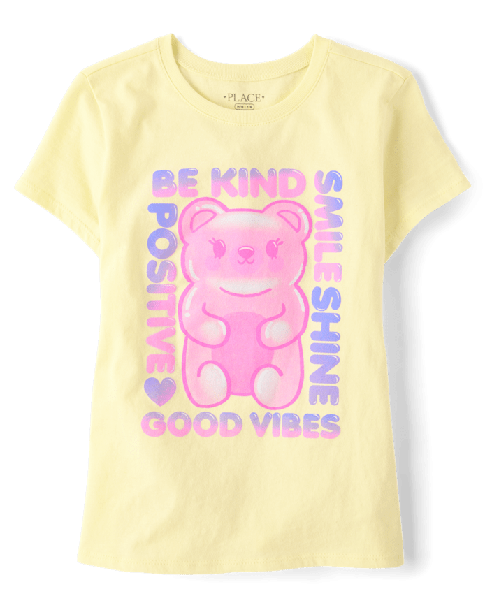 T-shirt graphique ourson bonbon pour filles