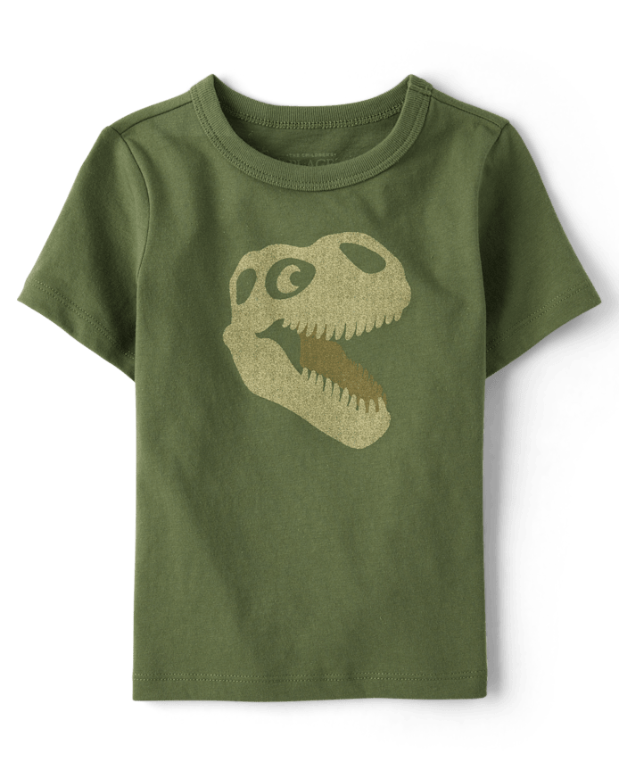 Baby And Toddler Boys Dino Skull Graphic Tee