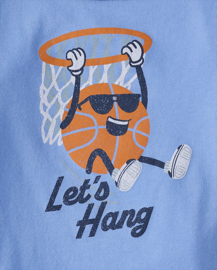 Baby And Toddler Boys Basketball  Graphic Ringer Tee